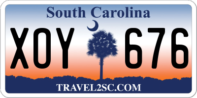 SC license plate XOY676