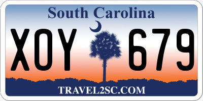 SC license plate XOY679