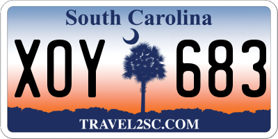 SC license plate XOY683