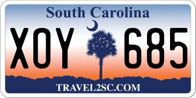 SC license plate XOY685