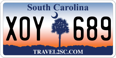 SC license plate XOY689