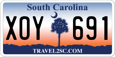 SC license plate XOY691