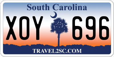 SC license plate XOY696
