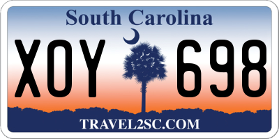 SC license plate XOY698