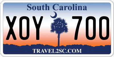 SC license plate XOY700