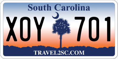 SC license plate XOY701