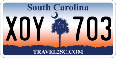SC license plate XOY703