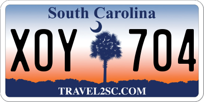 SC license plate XOY704