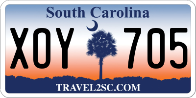 SC license plate XOY705