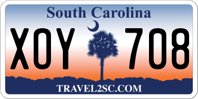 SC license plate XOY708