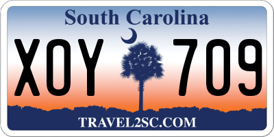 SC license plate XOY709