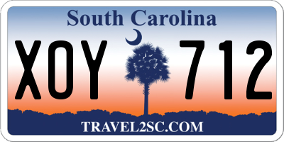 SC license plate XOY712