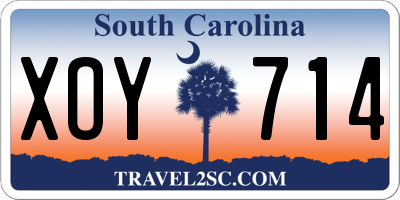 SC license plate XOY714