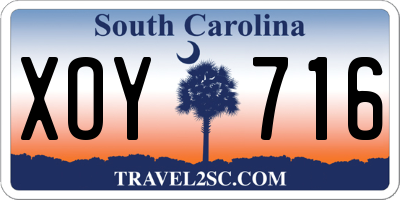 SC license plate XOY716