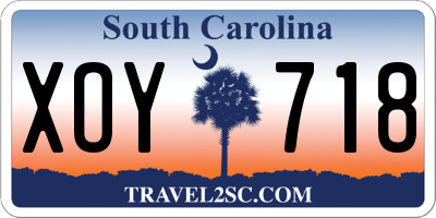 SC license plate XOY718