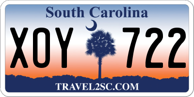 SC license plate XOY722