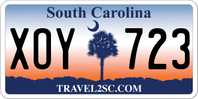 SC license plate XOY723