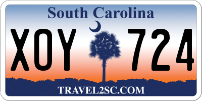 SC license plate XOY724