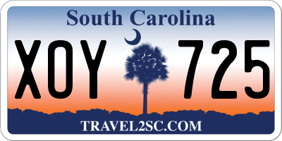 SC license plate XOY725