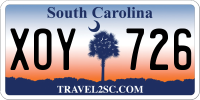 SC license plate XOY726
