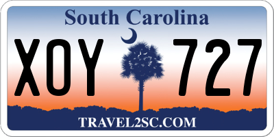 SC license plate XOY727