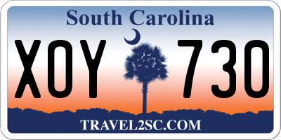 SC license plate XOY730