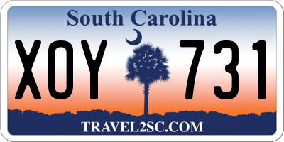 SC license plate XOY731