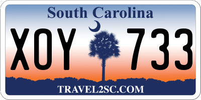 SC license plate XOY733