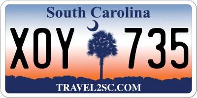 SC license plate XOY735