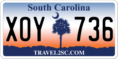 SC license plate XOY736