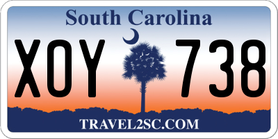 SC license plate XOY738
