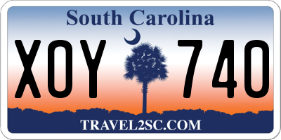 SC license plate XOY740