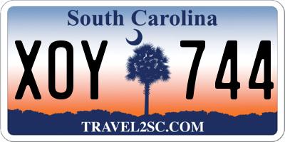 SC license plate XOY744