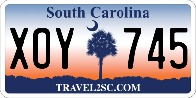 SC license plate XOY745