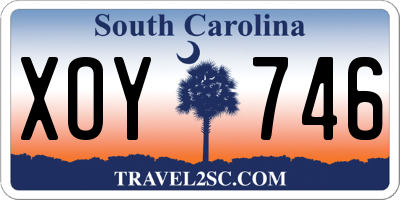 SC license plate XOY746