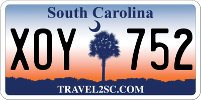 SC license plate XOY752