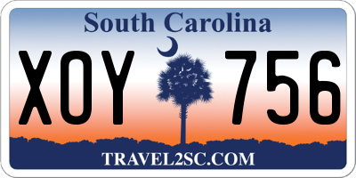 SC license plate XOY756