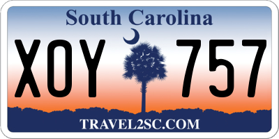 SC license plate XOY757