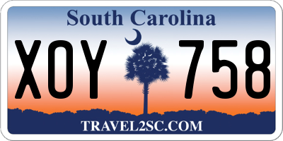 SC license plate XOY758