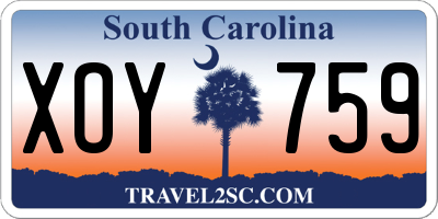 SC license plate XOY759