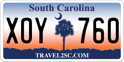 SC license plate XOY760