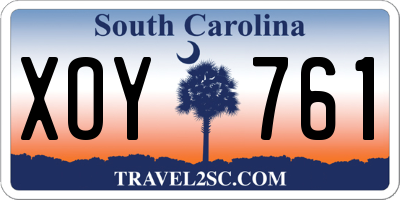 SC license plate XOY761