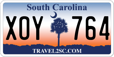 SC license plate XOY764