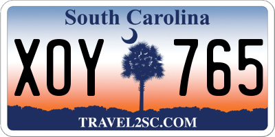 SC license plate XOY765
