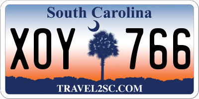 SC license plate XOY766