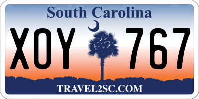 SC license plate XOY767