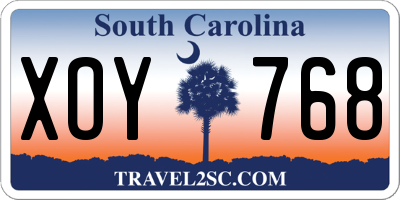 SC license plate XOY768