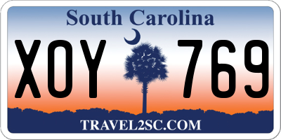 SC license plate XOY769