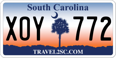 SC license plate XOY772
