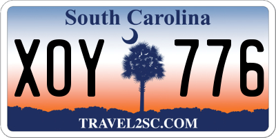 SC license plate XOY776